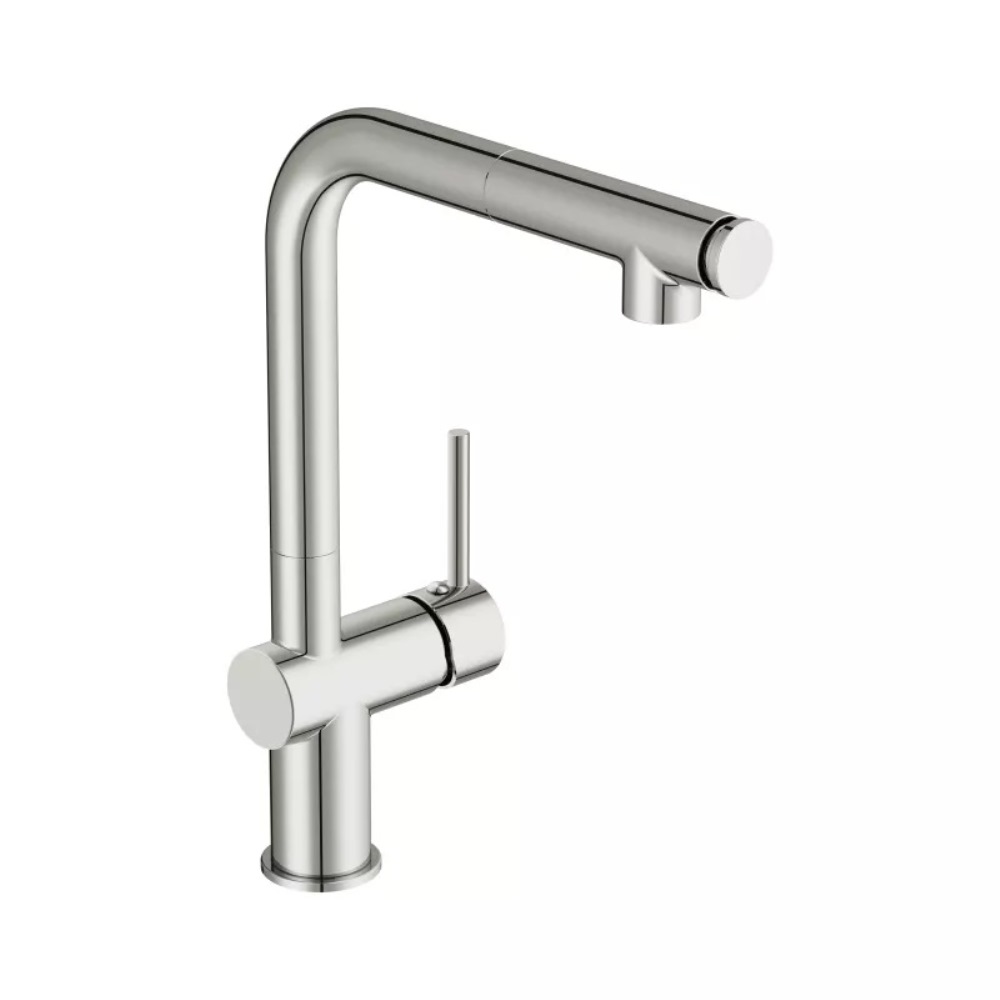 Смеситель для кухни Cersanit Flavis с выдвижным изливом Хром глянцевый 64843