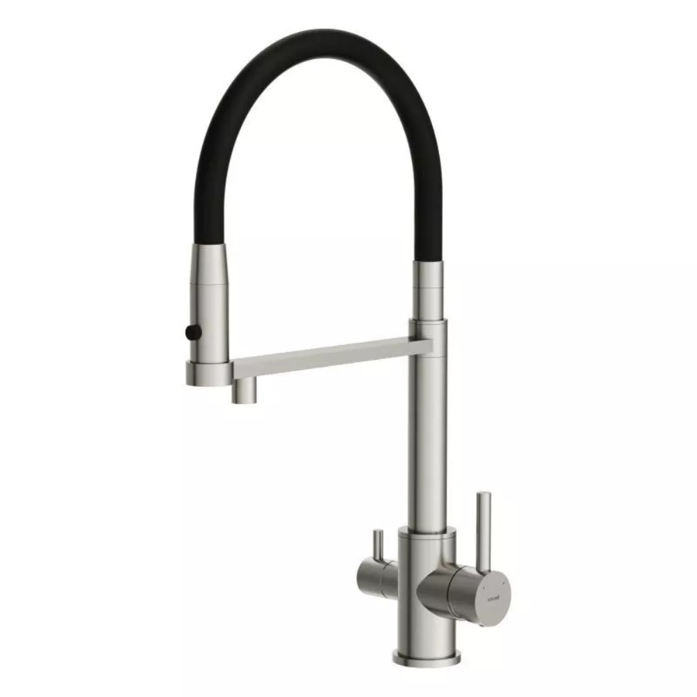 Смеситель для кухни Cersanit Zen с подключением фильтра с гибким изливом Сатин 68259