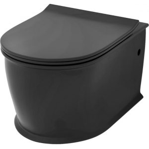 Унитаз подвесной Grossman Retro с сиденьем микролифт Черный матовый GR-4482BMS