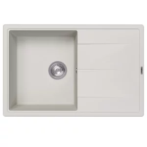 Кухонная мойка из кварцевого композита ABBER Quarz 78x51 с сифоном белый AQ2904W